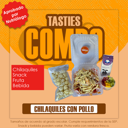 COMBO CHILAQUILES ROJOS C/POLLO